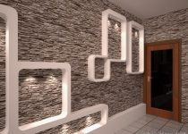 3 Boyutlu İnce Taş Desenli Duvar Kağıdı Modelleri