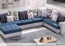U tasarım koltuklar ile küçük salon dekorasyonu