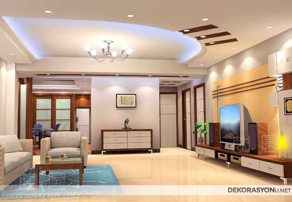 Dekoratif tasarımlı alçıpan tavan modeli