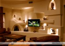 Masal evi tasarımlı alçıpan tv ünitesi: