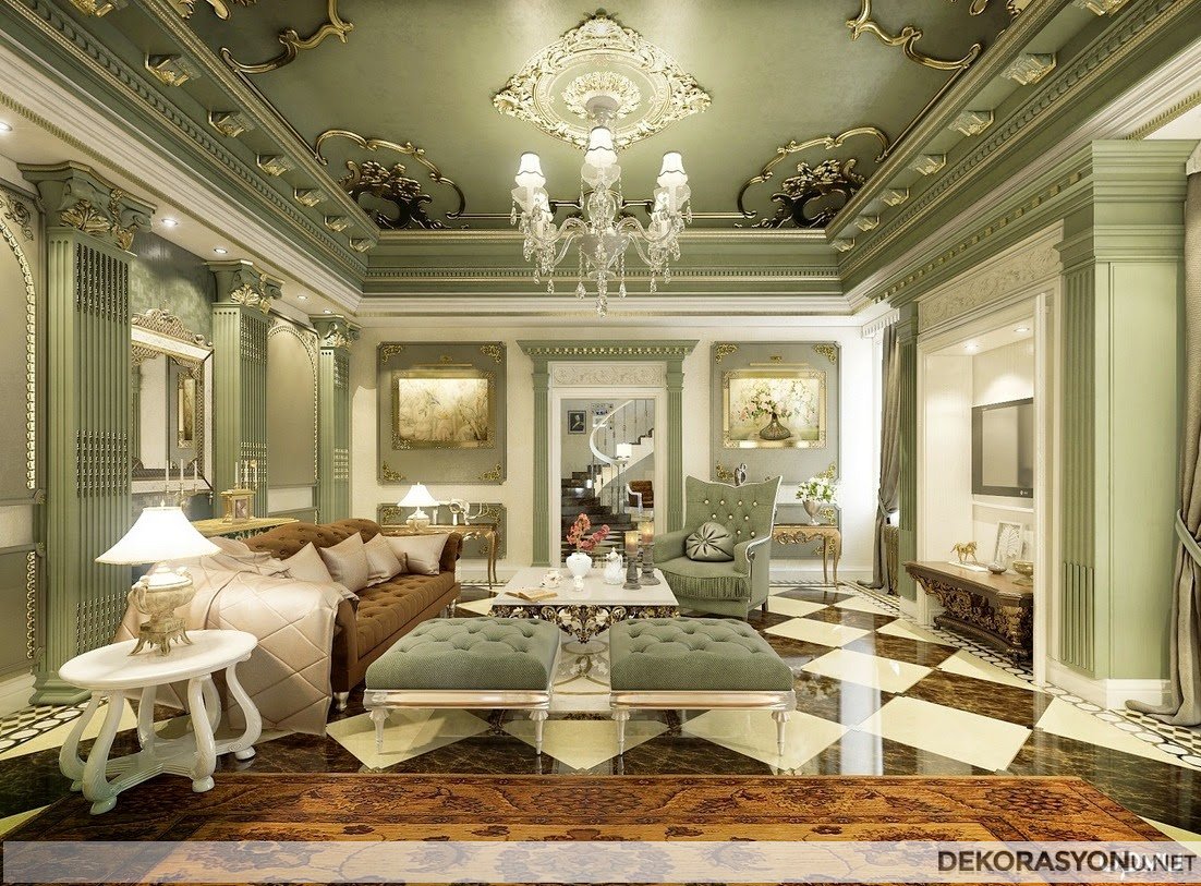 Şahane Klasik salon dekorasyonu