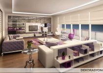 Modern salon duvar dekorasyonu örneği