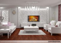 Modern salon duvar dekorasyonu örnek