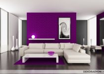 Çekici beyaz mor salon