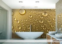 Damla desenli banyo duvar kağıdı