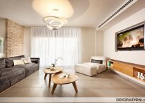 Salon için led aydınlatmalı dekoratif şekillere sahip avize modeli