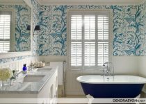 Desenli banyo duvar kağıdı