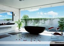 En modern ve güzel banyo duvar kağıtları