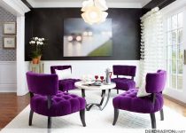 Enfes beyaz mor salon dizaynı