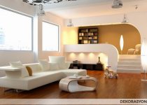 Modern salon duvar dekorasyonu modeli