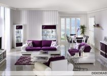 Güzel beyaz mor salon