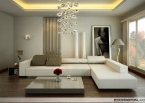 Harika beyaz salon dekorasyonu