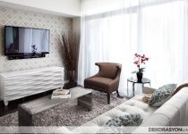 Kahve krem küçük oturma odası