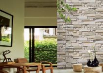 3 Boyutlu keskin kenar çizgilerine sahip mermer taşı görünümlü duvar kağıdı modeli