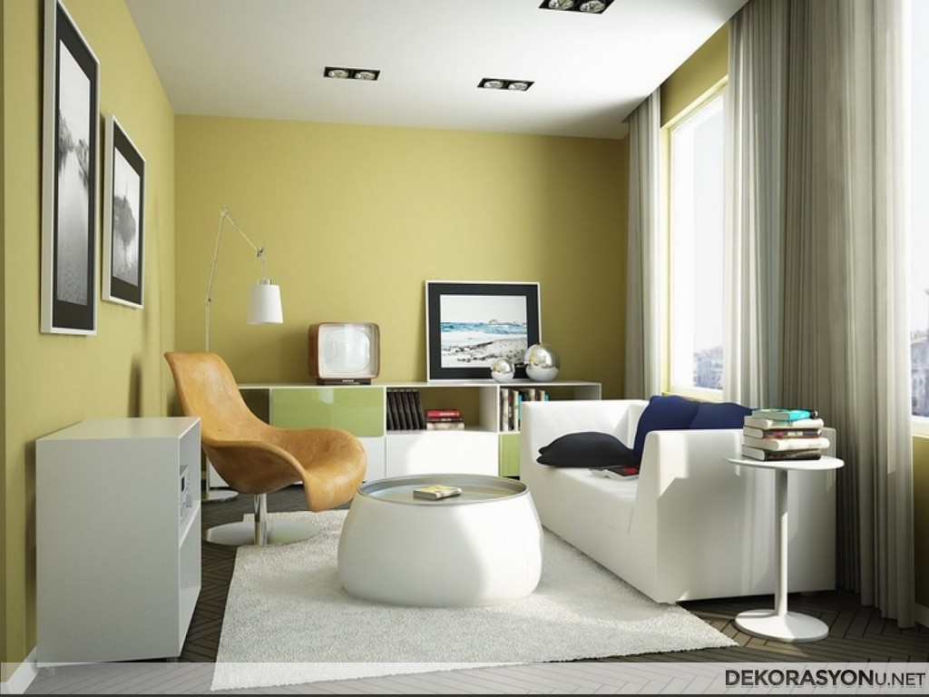 Modern tasarımlı küçük ve şirin salonlar