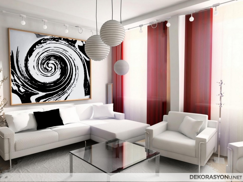 Modern tasarım küçük salon dekorasyonu yapımı