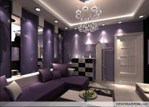 Muhteşem beyaz mor salon