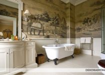 Nostalji banyo duvar kağıdı