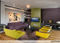 Salon için modern duvar dekorasyonu örneği