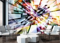 Parlak geometrik desenli modern duvar 3d duvar kağıdı