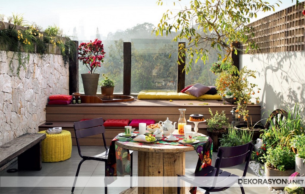 Rahat balkon peyzaj tasarımları