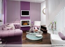 Şahane beyaz mor salon