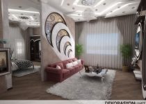 Salon için modern duvar dekorasyonu tasarımı
