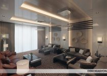 Salona özel modern tasarımlı asma tavan modeli