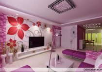 Beyaz pembe uyumlu salon dekorasyonu