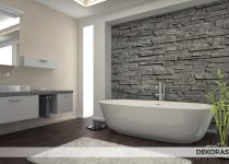Modern Taş desenli banyo duvar kağıtları
