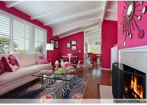 Harika tasarımlı beyaz pembe salon