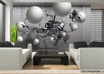 Fantastik küre temalı üç boyutlu duvar kağıdı
