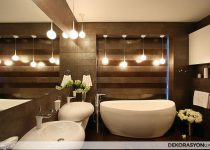 2020 tasarımlı kahverengi banyo modelleri