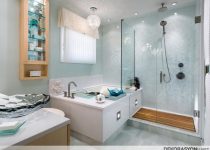 2020 mint yeşili banyo modeli: Orta büyüklükte bir banyonuz varsa bu model oldukça kullanışlı.