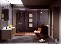 2020 rahat banyo modeli: Resimde gördüğümüz banyo modeli oya çiçeği olarak tabir edilen renktir. Koyu renklerden hoşlananlar için tasarlanmış olan banyo modelinde 2 ayrı alanda duş imkanı bulabilirsiniz.