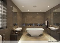 Antrasit rengi modern banyo modelleri