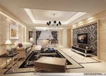 Avangart dikdörtgen salon dekorasyonları