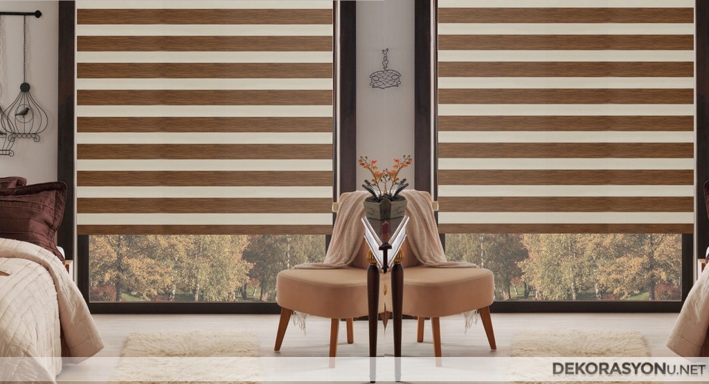 Bambu Zebra Desenli Salon Perdesi İle Şahane Salonlar