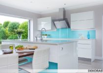 Şahane Dekorasyona Sahip Beyaz Açık Mutfak Salon Modelleri
