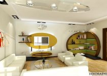 Beyaz renkli modern salon dizaynı