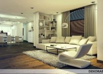 Beyaz renk geniş salon dekorasyon önerisi