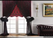 Bordo rengi stor ve fon salon perde modelleri