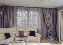Desenli tül ve fon salon perdesi modelleri