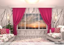 Fuşya rengi modern perde çeşitleri