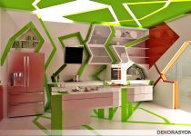 Geometrik modern mutfak dekorasyonu