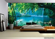 Göl manzaralı 3D duvar kağıdı
