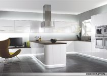 Modern tasarımlı beyaz mutfak dolabı modelleri