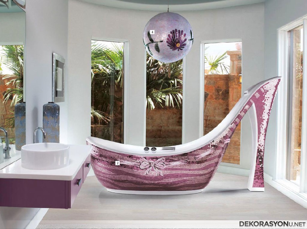 Kreatif fikirlerle dizan edilmiş ilginç banyo