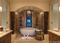 İlginç bej rengi banyo modelleri