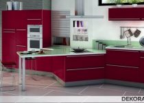 Çift renkli modern tasarımlı mutfak dolabı çeşitleri